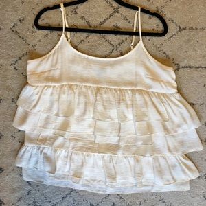 Who What Wear White Ruffle Tank
